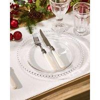 Dibor Set of 8 Bella Perle Dinner Plates Serving Dishes Dia 26cm in Clear | Size: 8 Pack