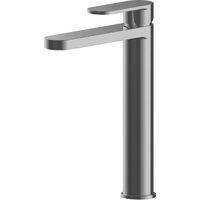 Balterley Current Round High Rise Mono Basin Mixer Tap - Brushed Pewter in Silver