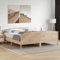 Berkfield Home Bed Frame without Mattress 200x200 cm Solid Wood Pine in Brown