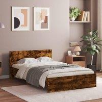 Berkfield Home Bed Frame without Mattress Smoked Oak 120x190 cm Small Double in Brown