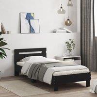 Bed Frame without Mattress with Headboard Black 75x190 cm Small Single