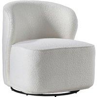 Luxurious Sherpa Upholstered White Swivel Chair