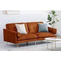 Furniture Maxi Alessia Velvet Sofa Bed in Burnt Orange