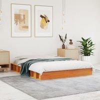 Bed Frame without Mattress Wax Brown 120x200 cm Solid Wood Pine