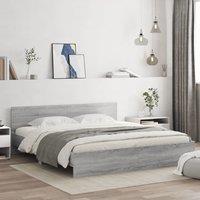 Berkfield Home Bed Frame with LED without Mattress Grey Sonoma 200x200 cm