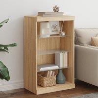 Berkfield Home Sideboard with LED Lights Sonoma Oak 60.5x37x100 cm in Brown