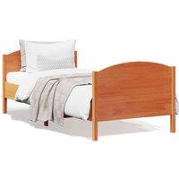 Bed Frame without Mattress Wax Brown 75x190 cm Small Single Solid Wood Pine
