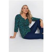 Long Tall Sally Women's Tall Abstract Henley Top in Black | Size: 10