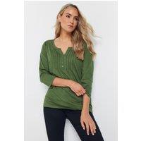 Long Tall Sally Women's Tall Henley Top in Green | Size: 12