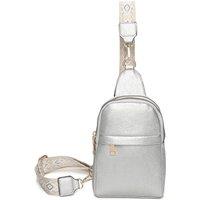 Fontanella Fashion Women's Rango PU Crossbody Sling Bag with Canvas Strap in Silver