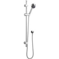 Balterley Slide Rail Shower Kit with Multi Function Head Outlet Elbow Chrome in Silver