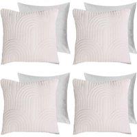 OHS 4 Pack Arches Pinsonic Filled Cushion Covers in Cream | Size: 45 cm x 45 cm