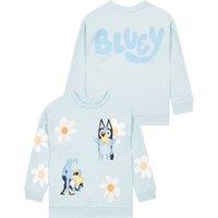 Bluey Girl's Embroidered Daisy Sweatshirt in Blue | Size: 4-5 Years
