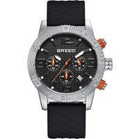 Breed Men's Double Agent Chronograph Watch with Date in Metallic Silver