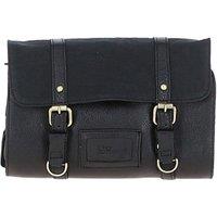 Ashwood Leather Men's Real Leather & Canvas Hanging Toiletry Bag in Black