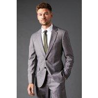 Burton Men's Mid Grey Sharkskin Tailored Fit Suit Jacket | Size: 36R