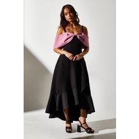 Coast Women's Petite Bow Off-Shoulder Dress in Black | Size: 8