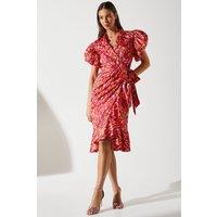 Coast Women's Feather Brushstroke Print Wrap Dress | Size: 10
