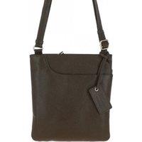Curve Zip Top Leather Cross Body Bag