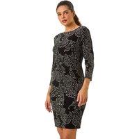 Paisley Print Velvet Shift Dress