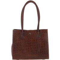 Two Section Croc Print Leather Handbag