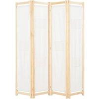 4-Panel Room Divider Cream 160x170x4 cm Fabric