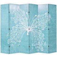 Berkfield Home Folding Room Divider 228x170 cm Butterfly Blue