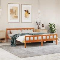 Berkfield Home Bed Frame with Headboard Wax Brown 160x200 cm Solid Wood Pine