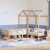 Bed and Bench Set with Roof without Mattress 100x200 cm