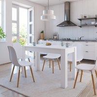Berkfield Home Dining Table White 120x60x76 cm Engineered Wood | Size: 120 x 60 x 76 cm