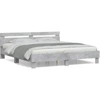 Berkfield Home Bed Frame without Mattress Concrete Grey 160x200 cm