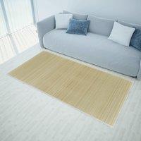Berkfield Home Rectangular Natural Bamboo Rug 150 x 200 cm in Beige | Size: 100 cm diameter