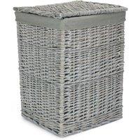 Red Hamper Grey Wash Square Laundry Basket with Grey Sage Lining | Size: Small