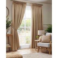 Luxury Living Adi Lined Pencil Pleat Curtains in Beige | Size: 229 cm width x 274 cm drop