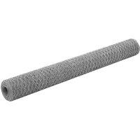 Berkfield Home Chicken Wire Fence Galvanised Steel 25x1.2 m Silver