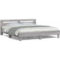 Berkfield Home Bed Frame with LED without Mattress Grey Sonoma 200x200 cm
