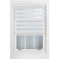 Furnished White Day & Night Roller Blinds - Zebra Blind Dim or Translucent Vision Roller Shades for Windows & Doors - Dual Layer Fabric