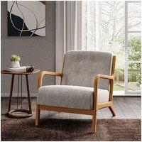 Solid Wooden Frame Upholstered Tufted Armchair