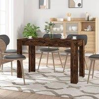 Berkfield Home Dining Table Smoked Oak 120x60x76 cm Engineered Wood in Brown | Size: 120 x 60 x 76 cm