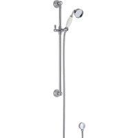 Balterley Traditional Slide Rail Shower Kit with Outlet Elbow Chrome White in Silver