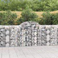 Berkfield Home Arched Gabion Baskets 50 pcs 200x50x100/120 cm Galvanised Iron in Silver