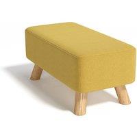Rectangular Tofu-shaped Footrest with Solid Wooden Legs