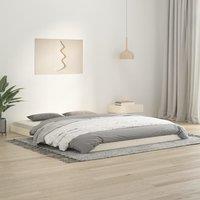 Bed Frame without Mattress White 150x200 cm King Size Solid Wood Pine