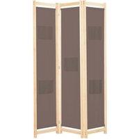 3-Panel Room Divider Brown 120x170x4 cm Fabric