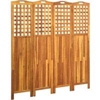 4-Panel Room Divider 161x2x170 cm Solid Acacia Wood