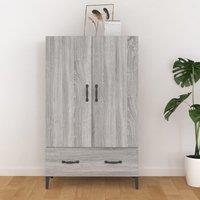 Berkfield Home Highboard Grey Sonoma 70x31x115 cm Engineered Wood | Size: 70 x 31 x 115 cm