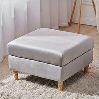 Cowie 66cm Square Velvet Footstool with Wooden Legs