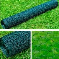 Berkfield Home Mesh Fence Galvanised Steel Hexagon 1x25 m Dark Green