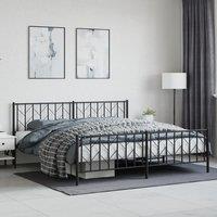 Berkfield Home Metal Bed Frame without Mattress with Footboard Black 193x203cm | Size: 193x203 cm