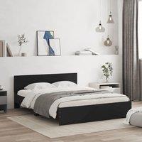 Berkfield Home Bed Frame with Headboard Black 140x190 cm